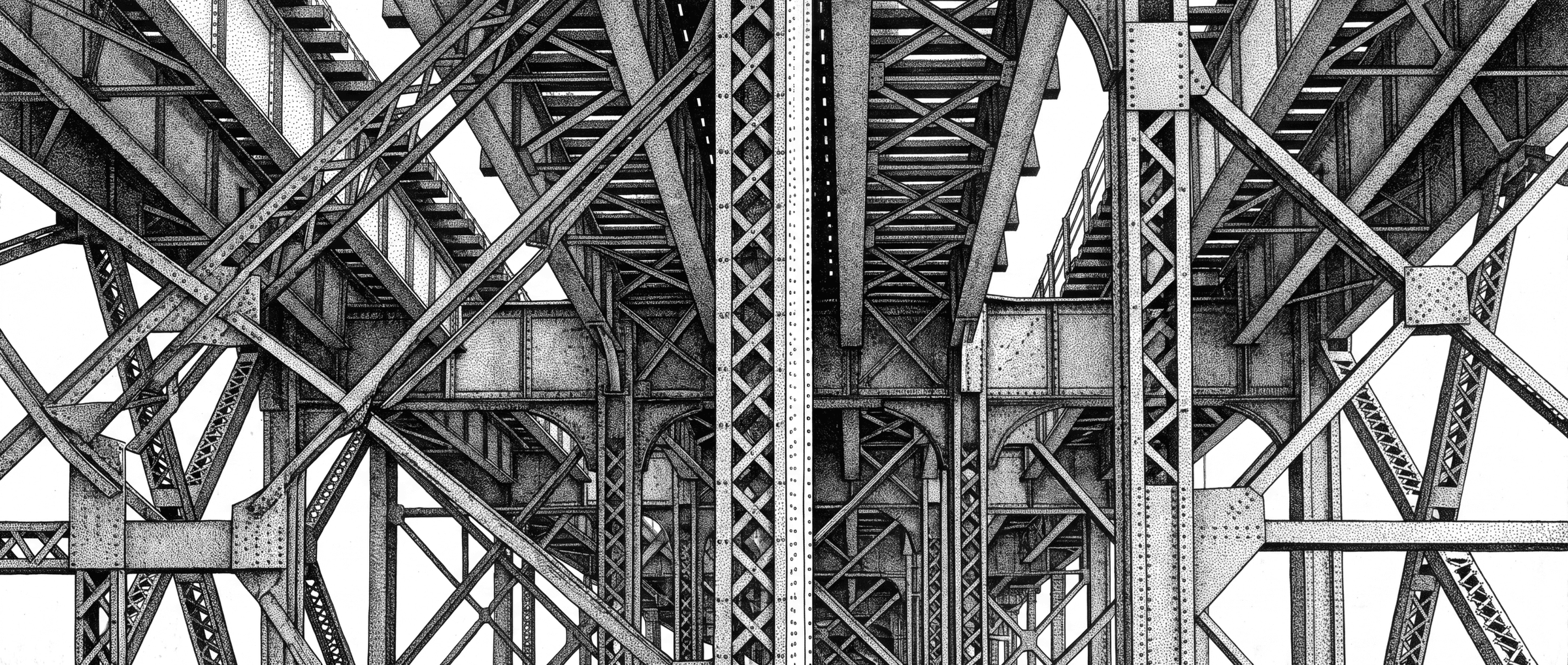 Under the elevated railway, girders crossing the full width of the sheet.